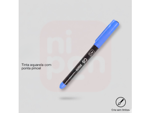 Caneta Marcador Brush Aquarelável CIS - Azul claro